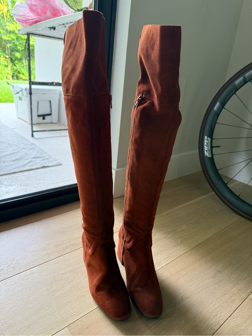 Zara Rust Suede Over-the-Knee Boots